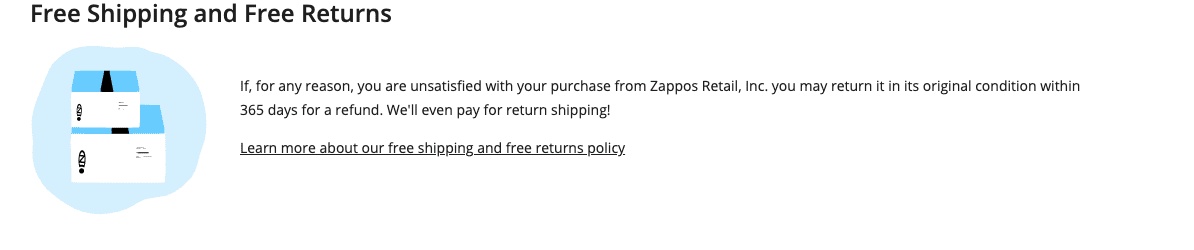 ecommerce returns - Zappos