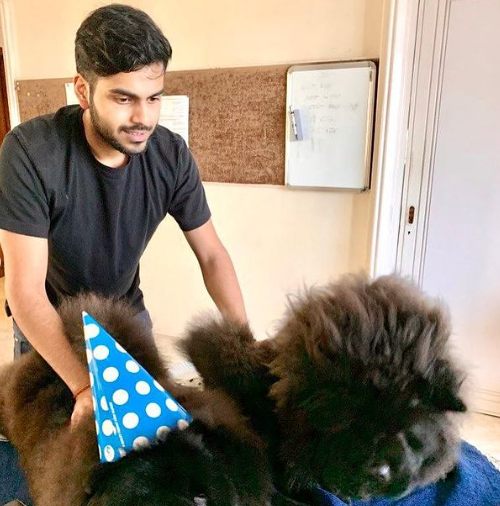 Anmol Ambani enjoying with pet