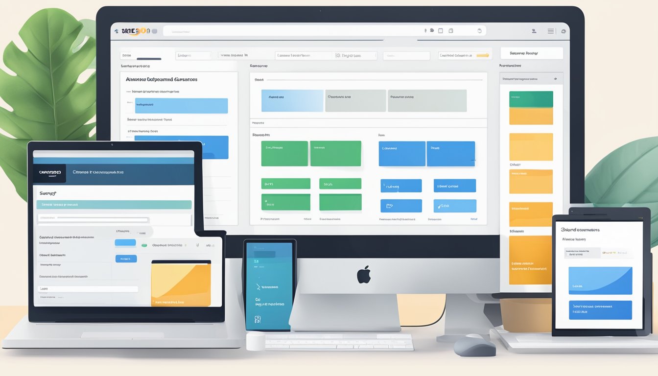 A computer screen displays Amazon's bid adjustment options with Top of Search, Rest of Search, and Product Placements highlighted