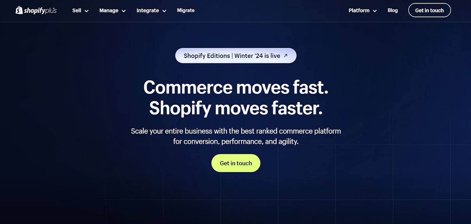 Shopify Plus Homepage