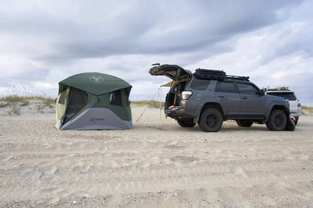 Overland camping on the beach with 4Runners