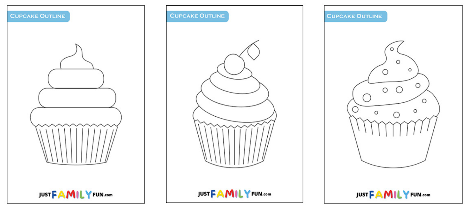 Printable Cupcake Outline Templates