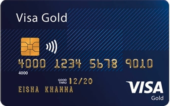 Cartão da Visa lançado em 1992 chamado de Visa Gold.