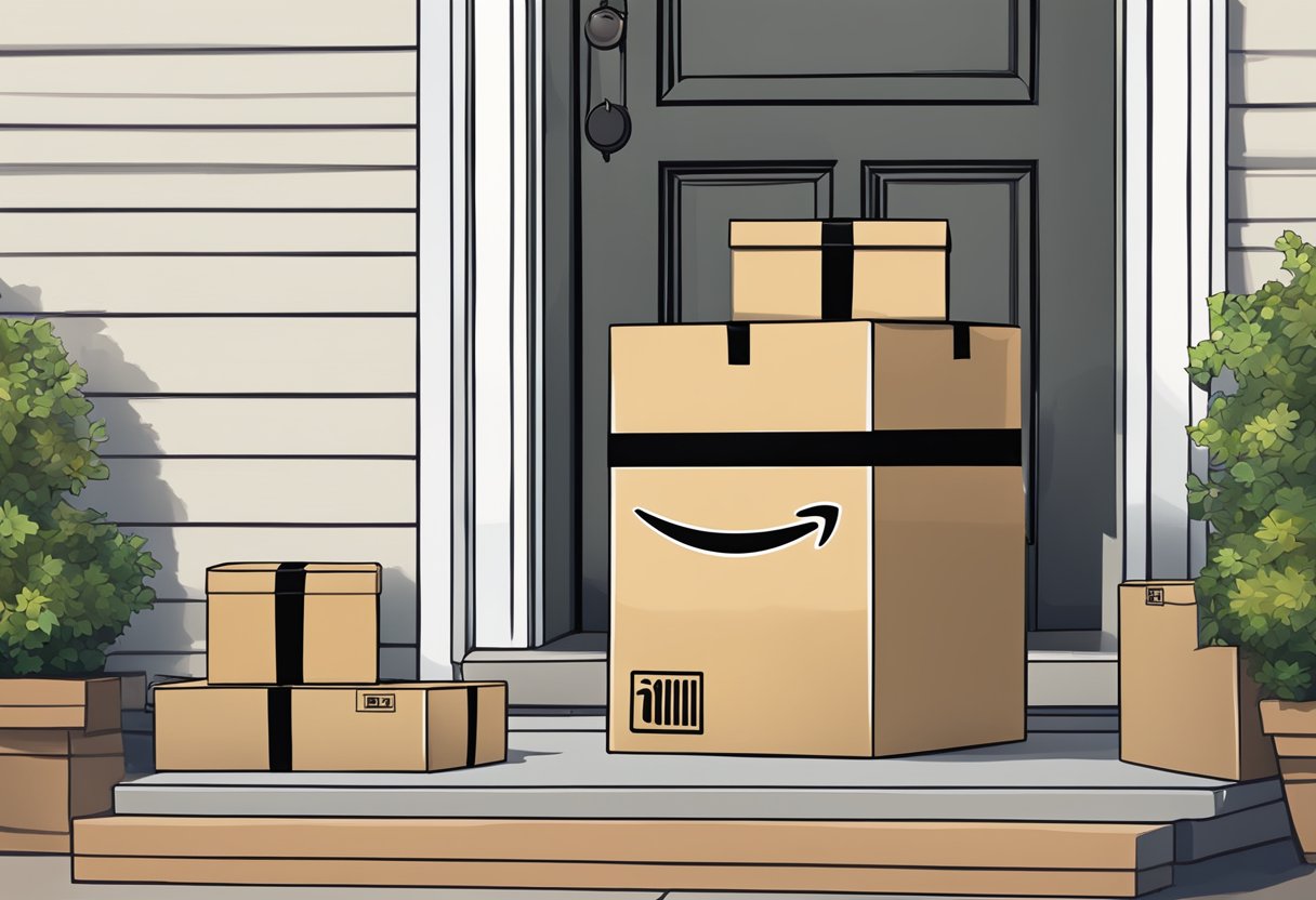 Is Amazon FBA Worth It? an AI generated image depicting some amazon boxes in front of a house.