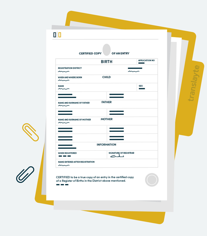 Birth certificate translation