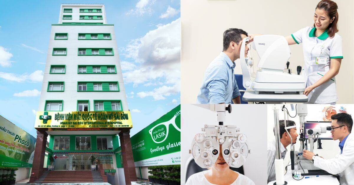 Hoạt động khám mắt cho khách tại Bệnh viện Mắt Quốc tế Hoàn Mỹ Sài Gòn