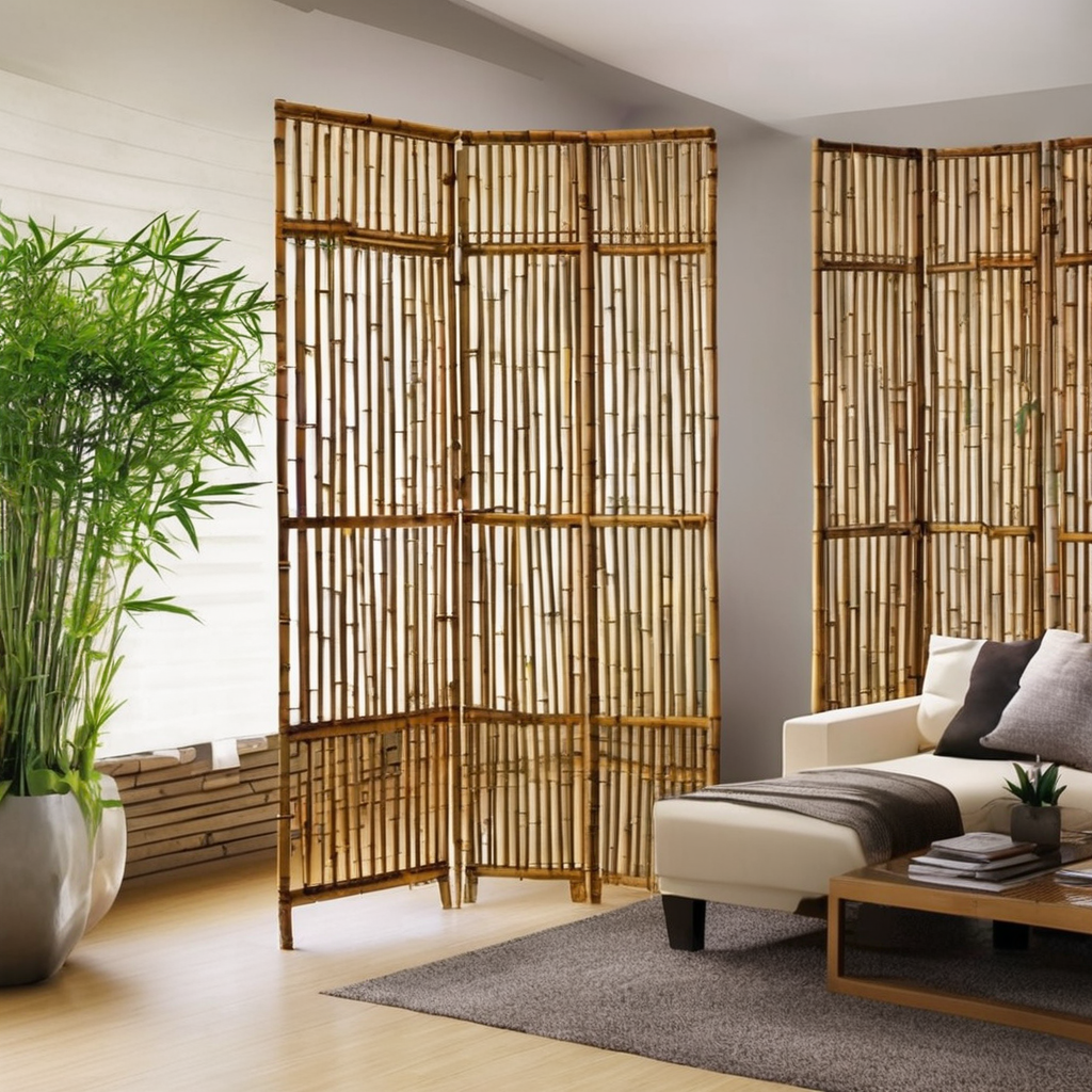 Biombo de Bambu Decorativo