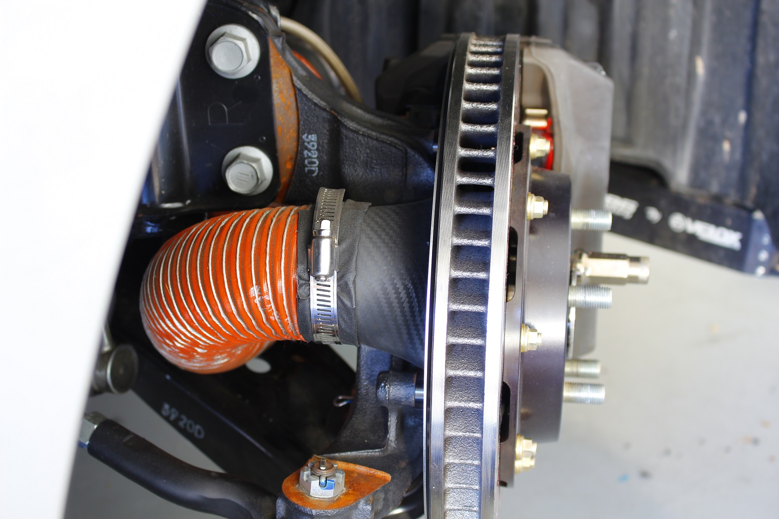 Brake cooling kit installed on Subaru BRZ.
