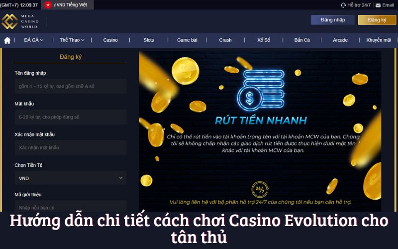 Hướng dẫn chi tiết cách chơi Casino Evolution cho tân thủ