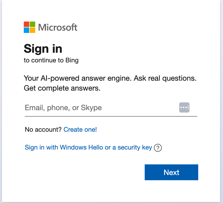 Microsoft Sign In