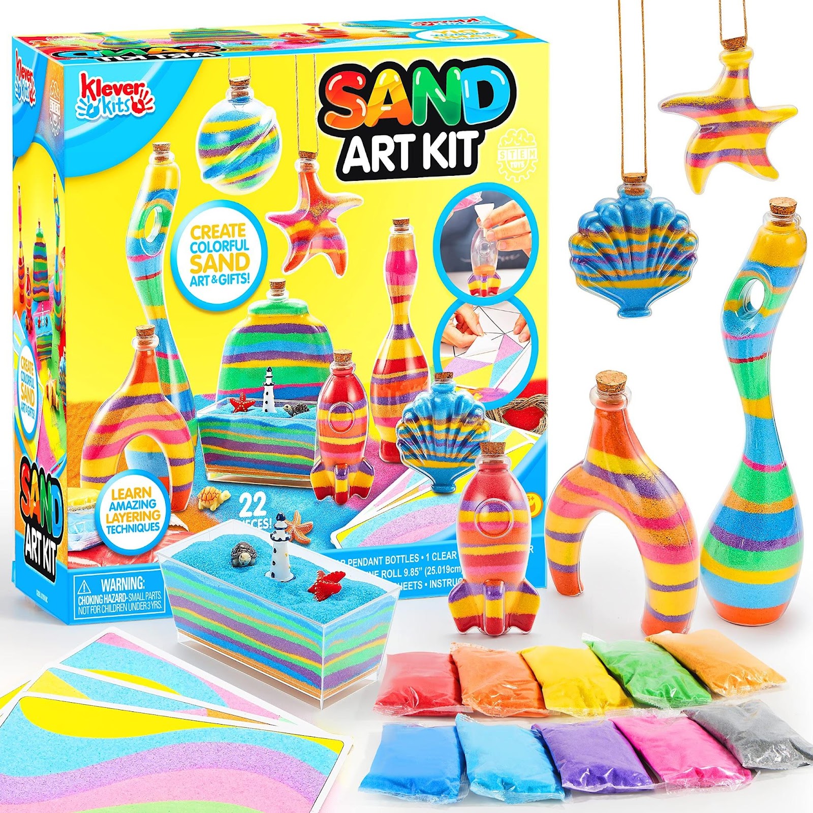 Sand Art Kits for Kids, 12 Bottles Colored Sand 12 Animal-style beach art  drawing cards, Sand Art Kit Kids' Sand Art Kits Colored Sand Art Kit for  Children Art Toy for Boys