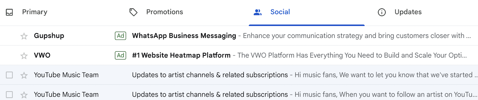 VWO ad heatmap platform Gmail