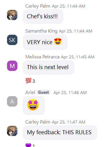 Hype screenshot from Privy's team meeting