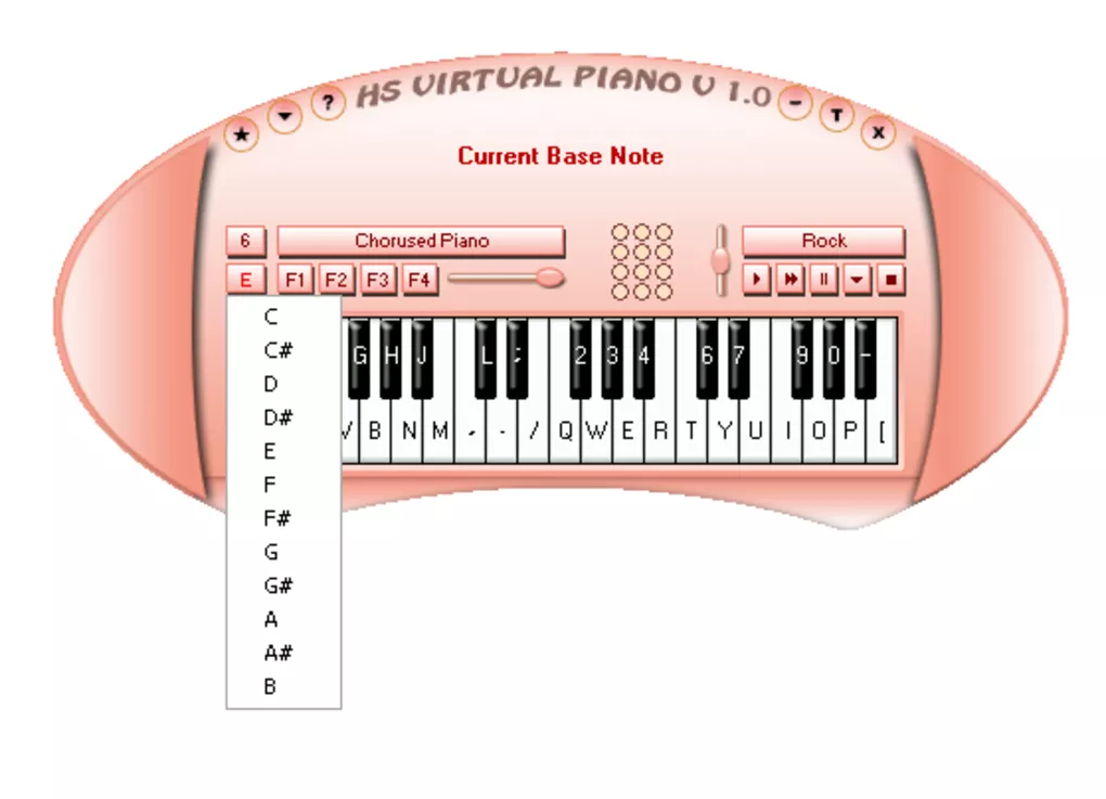 Phần mềm HS Virtual Piano.