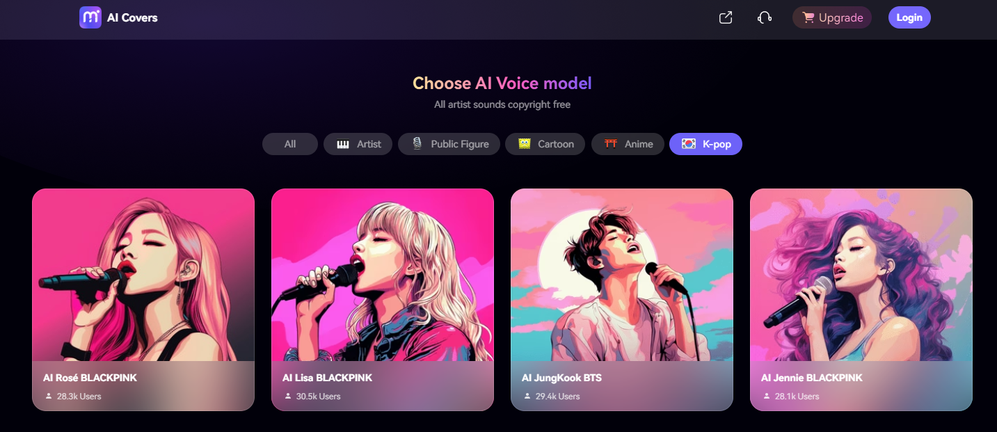 Online Kpop AI Voice Changer Media.io