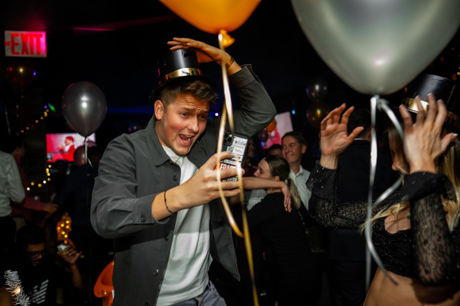 person having fun at a new years eve event