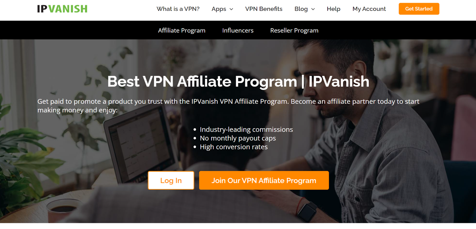 Ipvanish affiliate program website home page