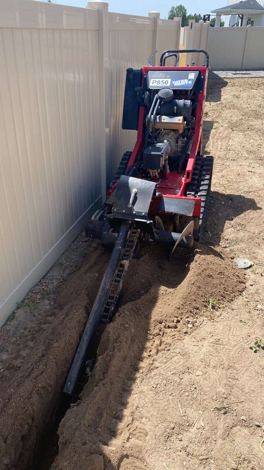 Barreto RTK Trencher starting to trench