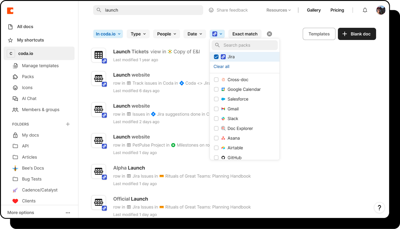 Document & Spreadsheet Features for Coda