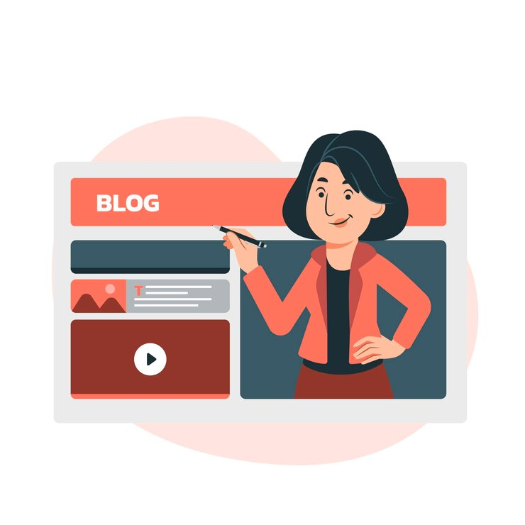 Blog Page Illustration With a Cartoon Woman