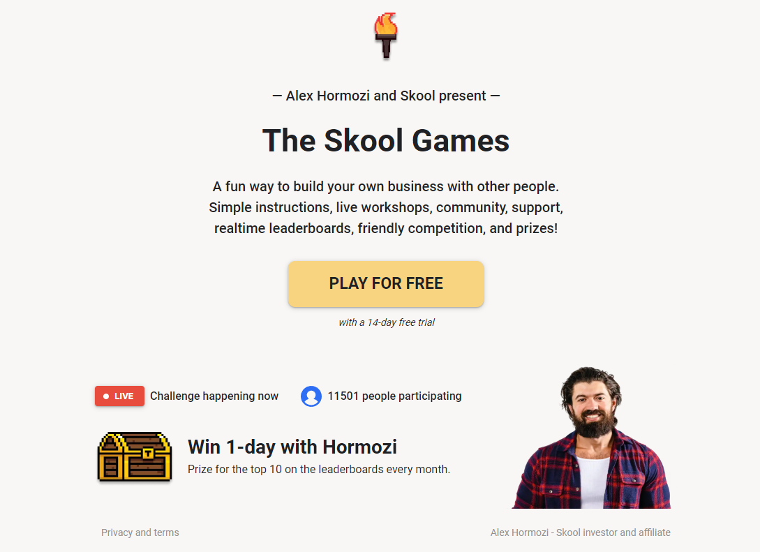 The Skool Games: An ultimate competition where only the most innovative and determined entrepreneurs emerge victorious.