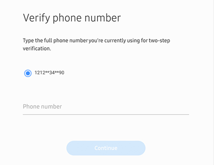 Verify phone number displaying part of a phone number