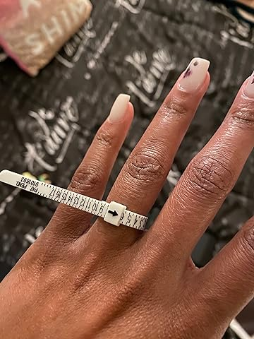 Picture of hand showing how to measure the ring size