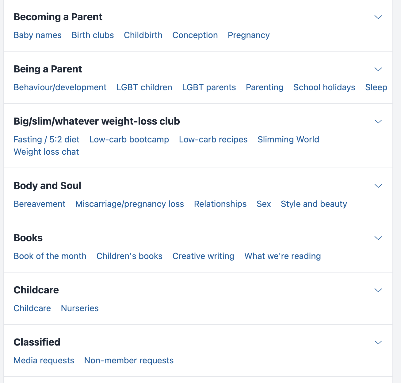 how to organize a forum website, example of mumsnet