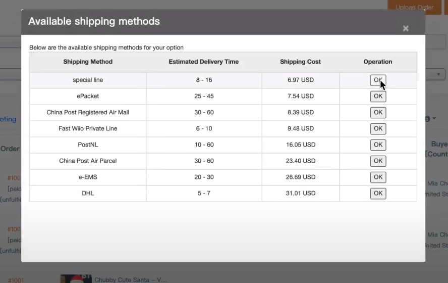 shipping times