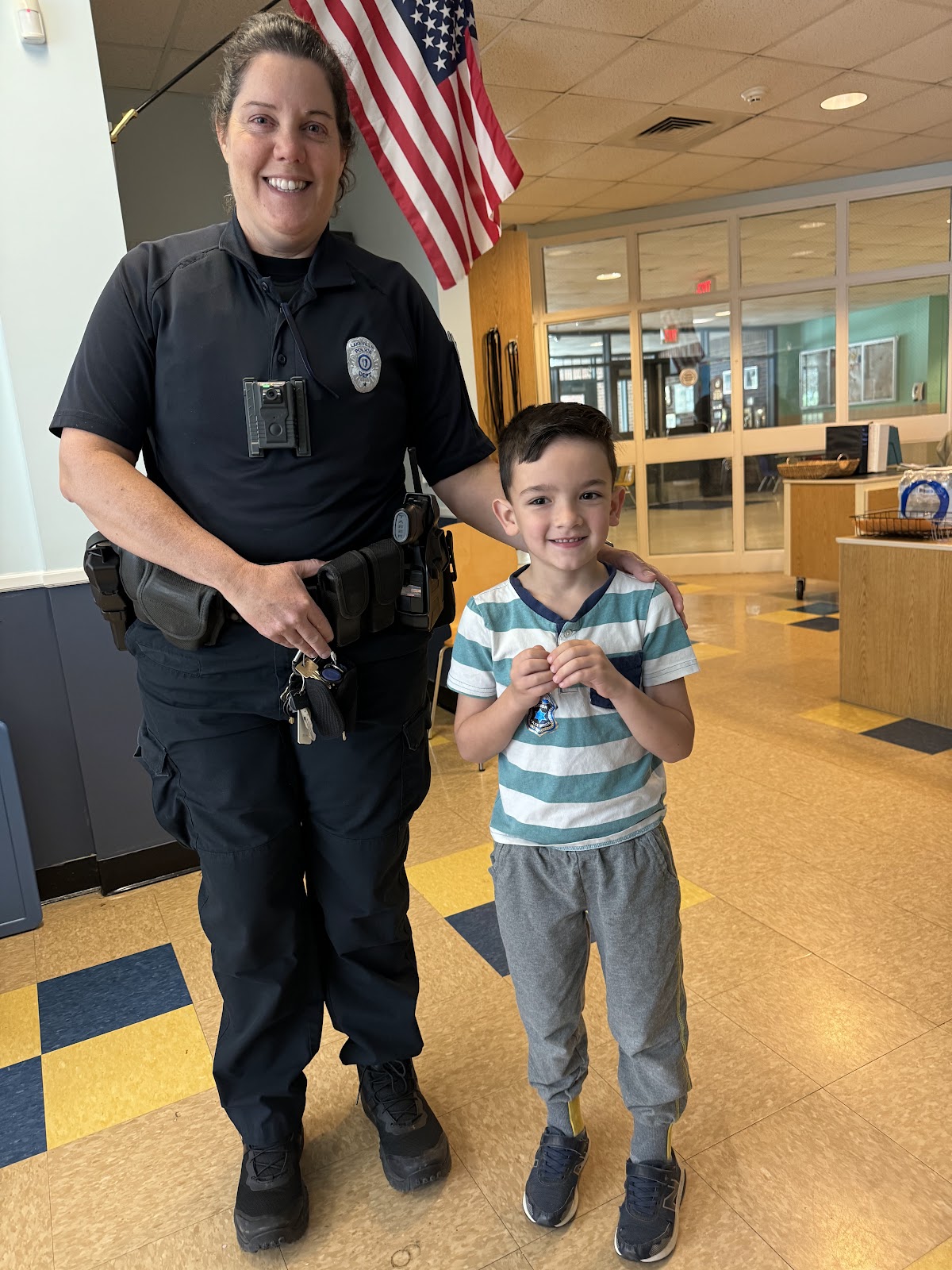 image of Nichola Robinson with school resource officer B.