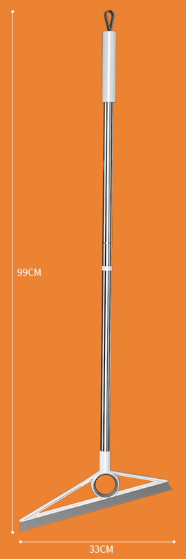 A long metal pole with a white handleDescription automatically generated