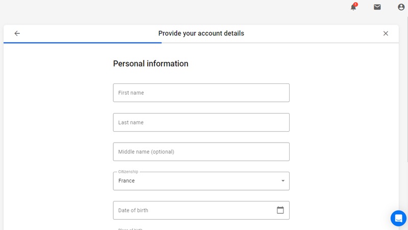 admirals open account