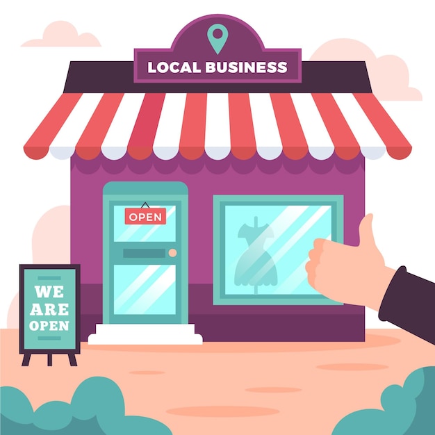 Support local business illustration design