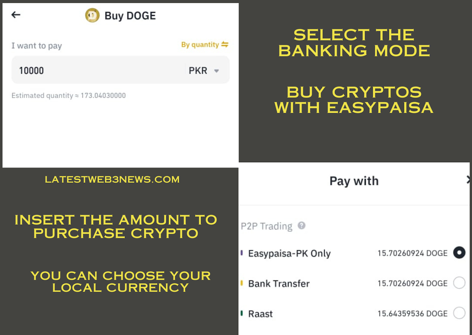 Purchase Crypto with Easypaisa