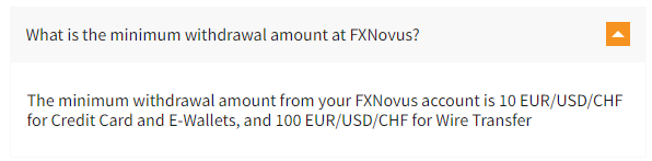 FXNovus FAQ page covers all the necessary information