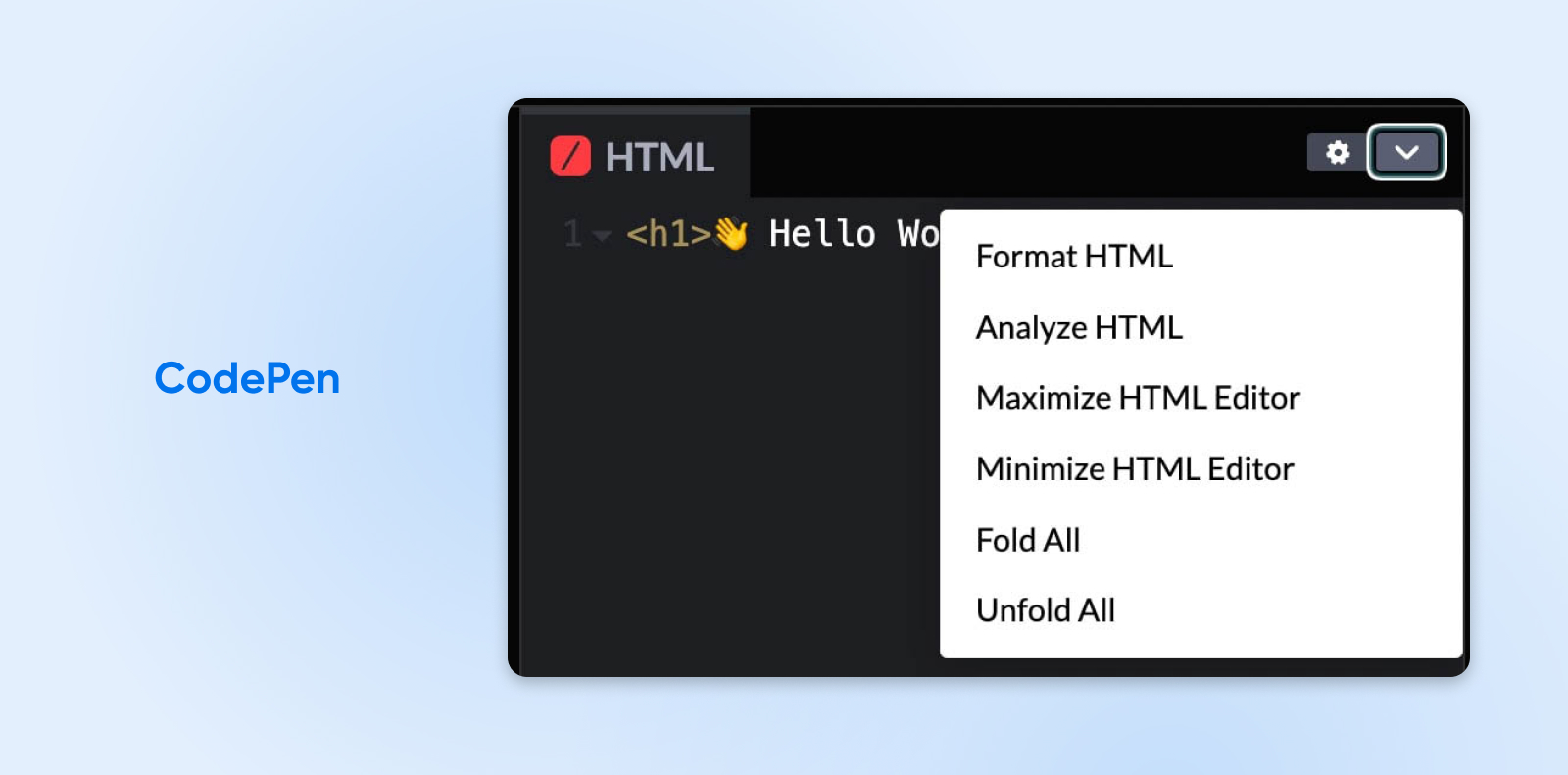 CodePen ofrece una herramienta llamada Analizar HTML para buscar errores de código