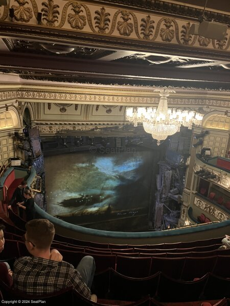 View from seat Grand Circle H26 at Sondheim Theatre in London for Les Miserables
