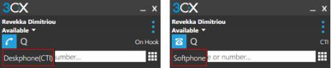 Die 3CX App für Windows gibt Ihnen die Wahl zwischen Softphone-Modus und CTI-Modus