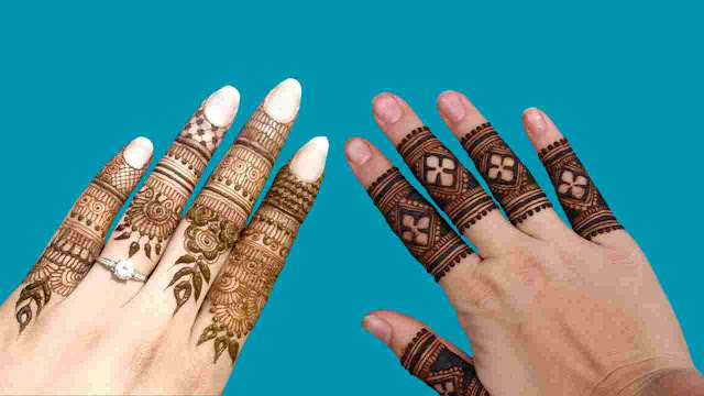 stylish finger mehndi design