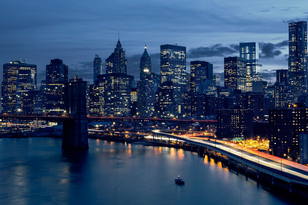 The stunning skyline of downtown New York.
