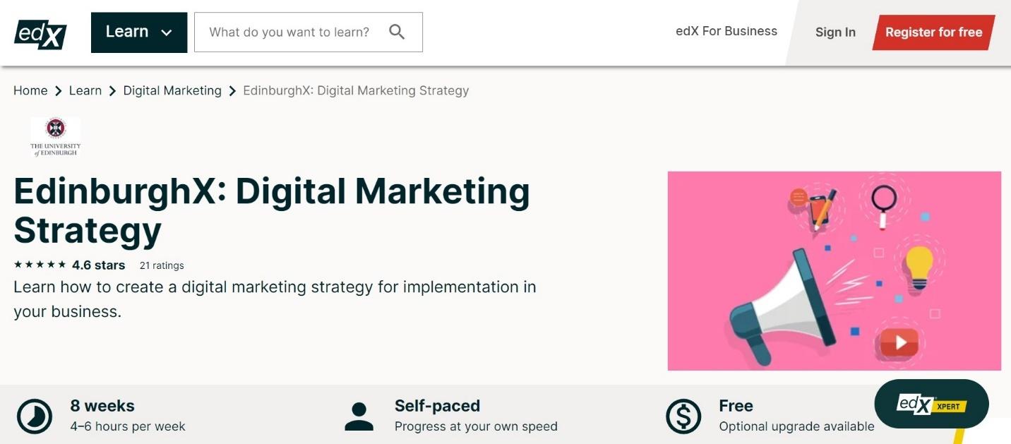 EdinburghX: Digital Marketing Strategy / edX