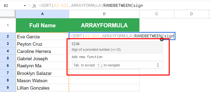 random assignment google sheets