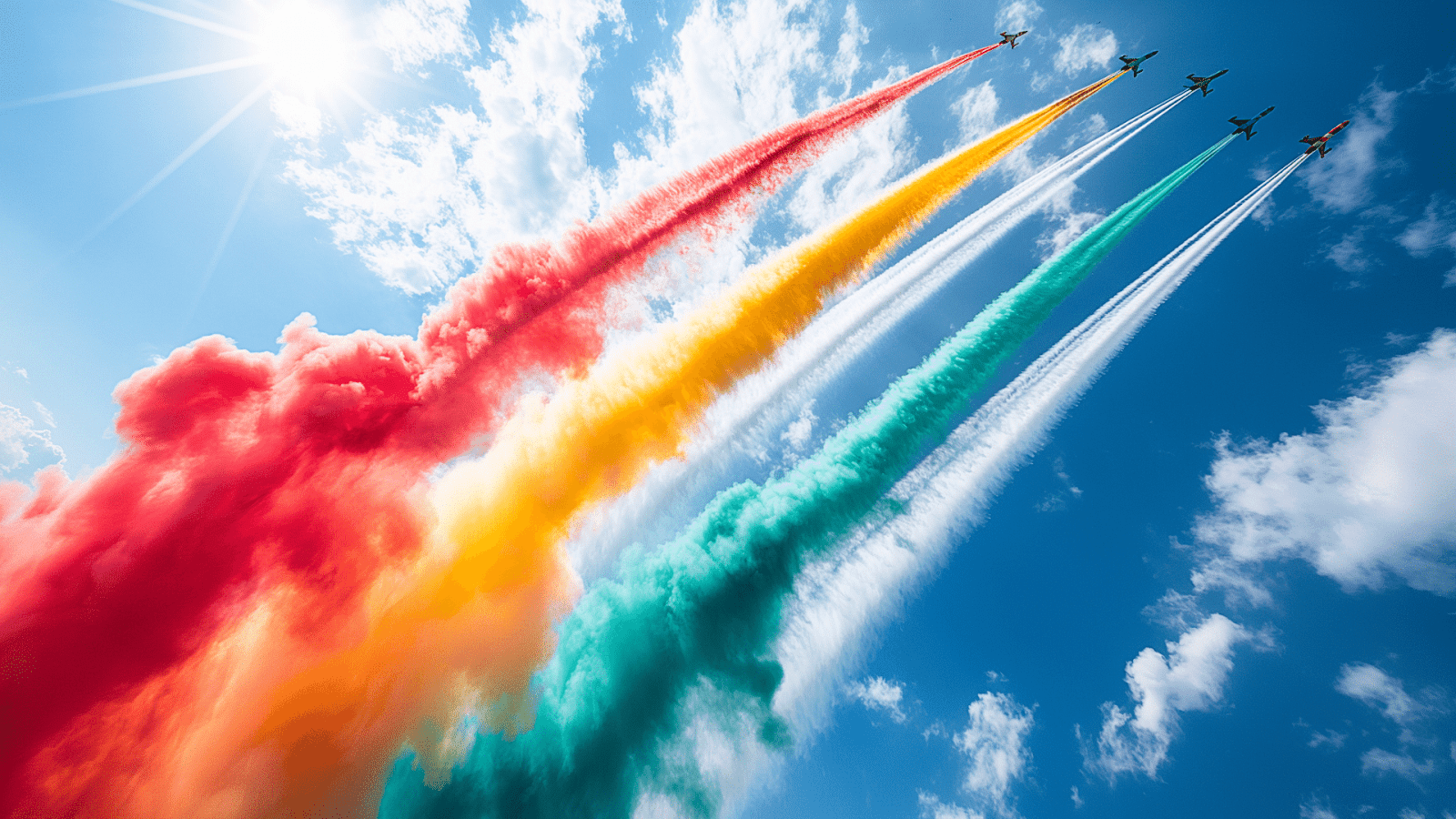 Colorful aerobatic smoke trails over Rome on Republic Day, a sight to behold on your visit
