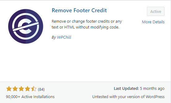 Remove Footer Credit