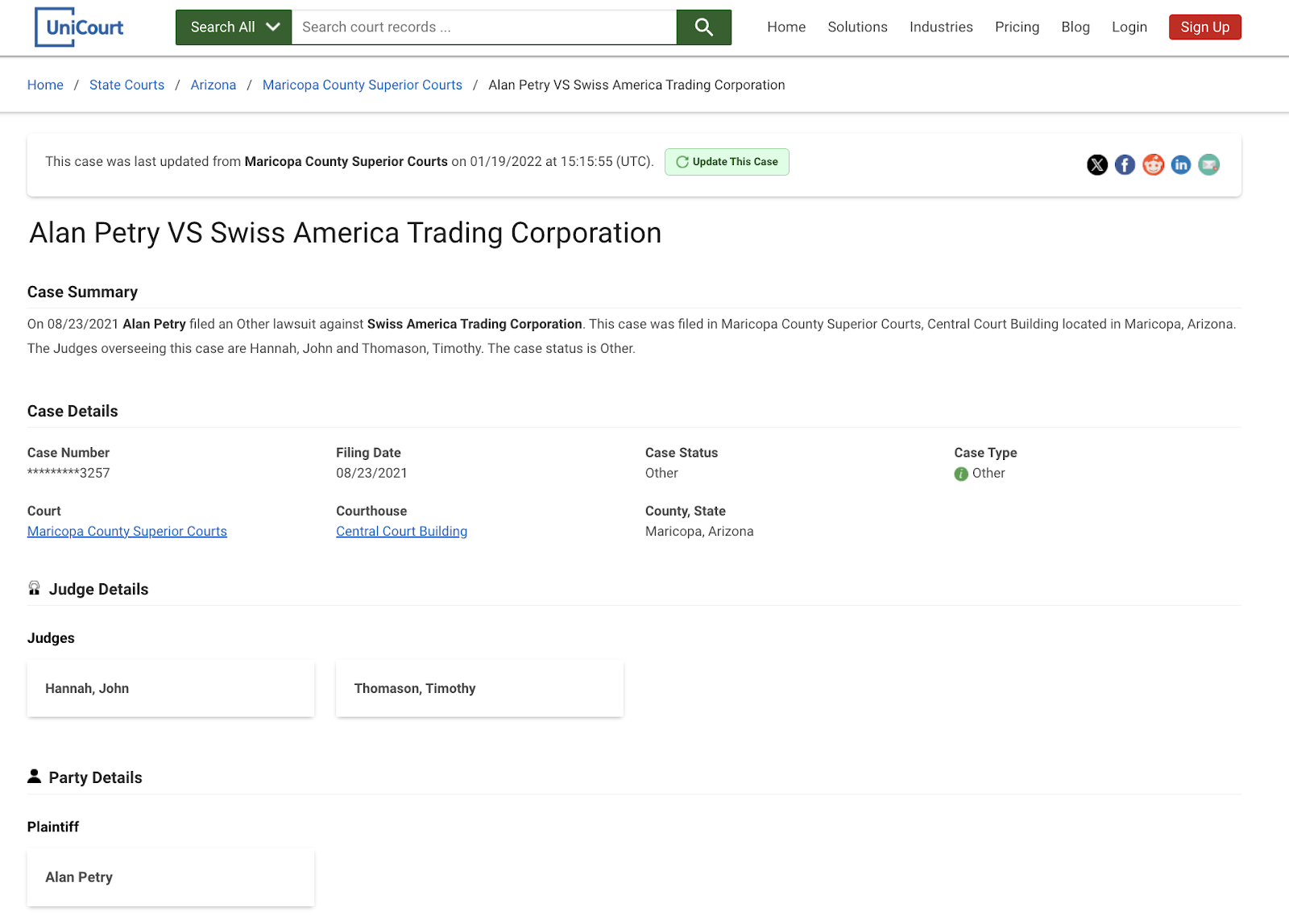 Swiss America Trading Corp lawsuit
