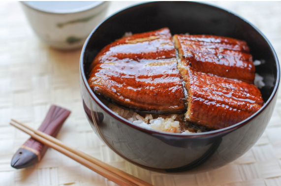 Unagi: Grilled eel, typically glazed with a sweet and savory sauce. Unagi is revered for its rich, bold flavors and is often served over rice as Unadon.