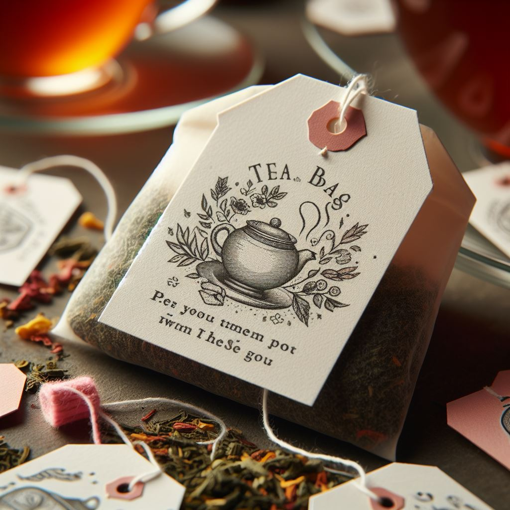 Saquinhos de chá com tags personalizadas