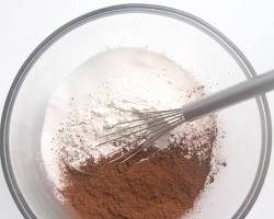 Flour, sugar, and cocoa powder