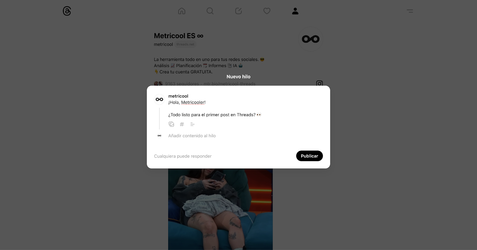 cómo subir un post a threads
