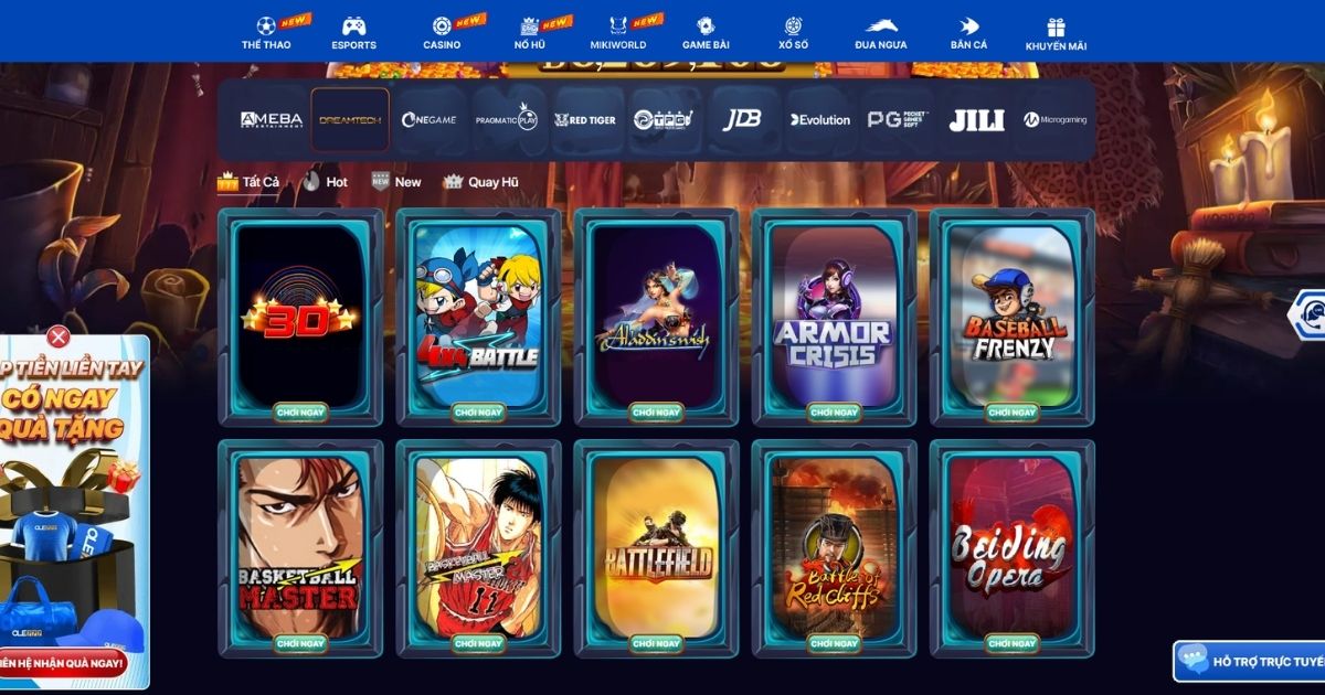 Chọn game slot yêu thích và tham gia đặt cược